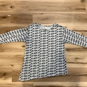 Chico's Monochrome Seashell Print Top